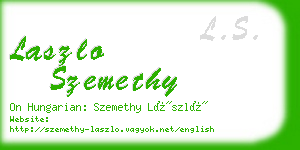 laszlo szemethy business card